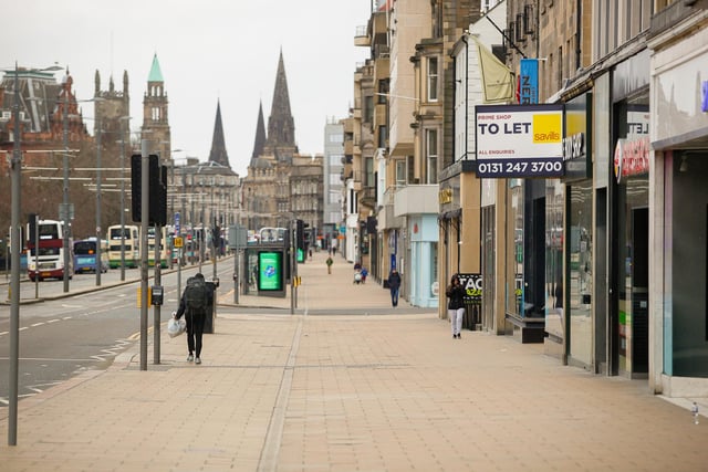 Barely anyone was spotted travelling along Edinburgh's most famous street.