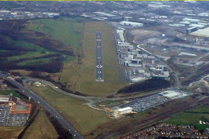 Sheffield Airport, pictured by Ken Webster from a Cessna 152 on February 27, 2008, just before it closed in April of that year