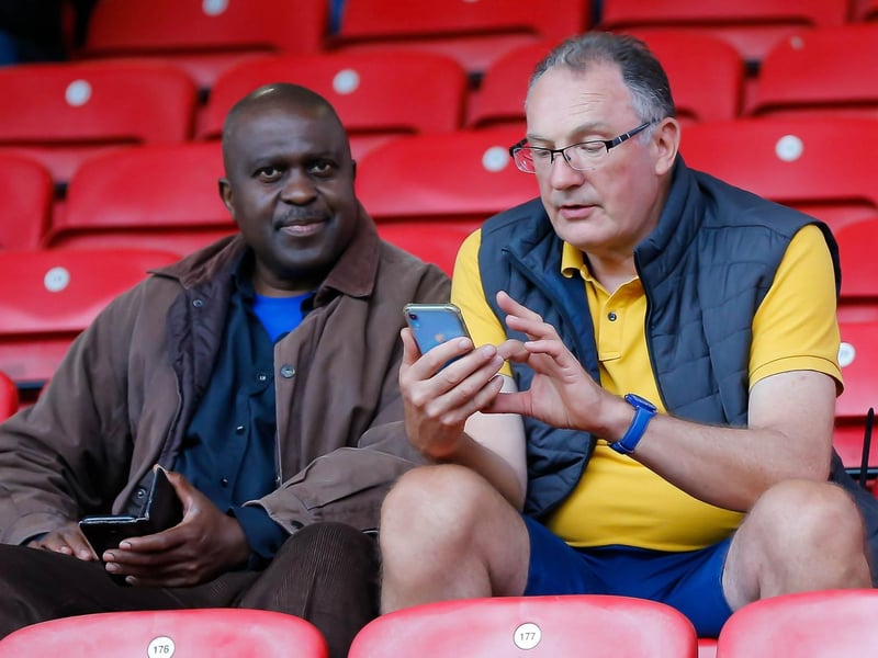 Mansfield fans at the Breyer Group Stadium for the match against Leyton Orient.