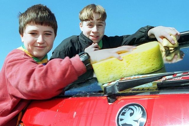 Richard Harris, nine, Richard Marshall, 14, from the 38th Doncaster scouts back in 1997