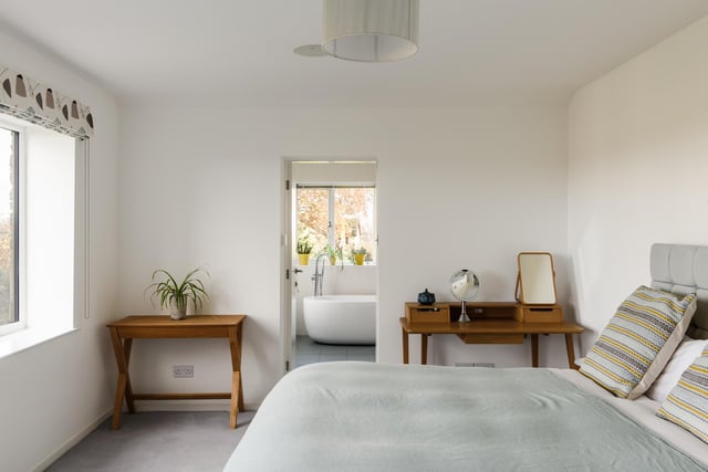 There are five double bedrooms throughout the property in total, with the four located on the first floor each benefitting from their own en-suite bathroom. Planning permission has been granted to convert the third floor into a fifth bedroom and en-suite, with plans for a balcony looking out across the landscape.