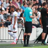 Max Lowe of Sheffield United goes off injured at Hull City: Simon Bellis / Sportimage