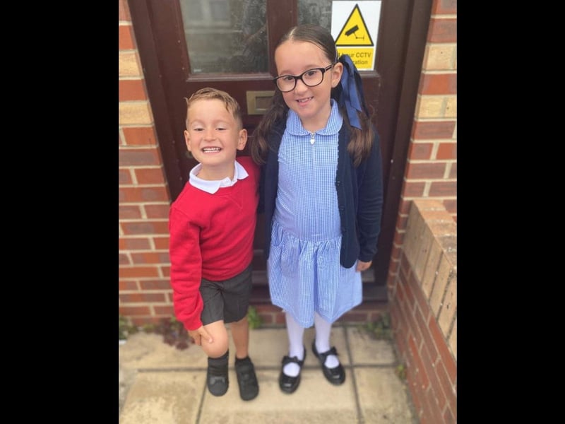 Parents from across the Portsmouth area shared photos as their children returned to school after the summer holiday on Thursday, September 2, 2021. Pictured is Mason, now in Year One, and Ava, now in junior school. 