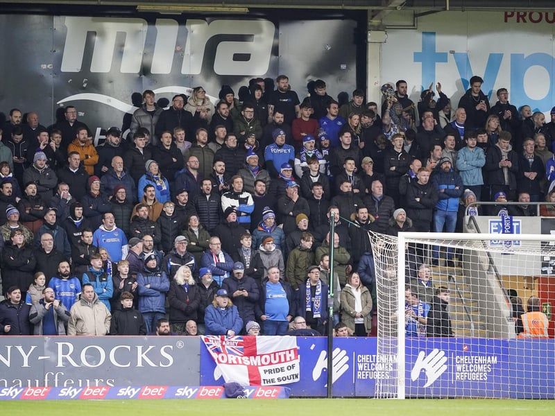 6 January 2024: Cheltenham won 2-1 with Pompey's goal being an own goal.