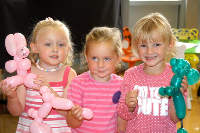 Cara Ray, 4, Erin Middlemass, 3, and Skye Ramshaw, 4, look like they are loving their time at the Dubmire Primary School open day in 2008.