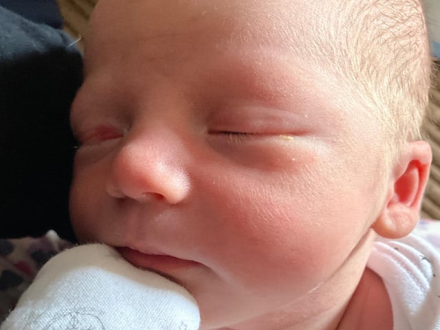 Baby Harrison was born on 25 March