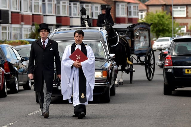 The funeral service was led by Reverend Robert Desics (right), who also knew Ben as padre for the army cadets. Picture by FRANK REID