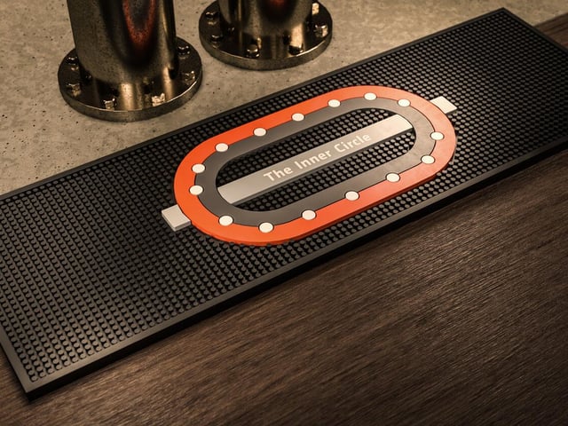 Attention to detail is amazing in Steven's creation as even the bar mats are branded with the subway map.