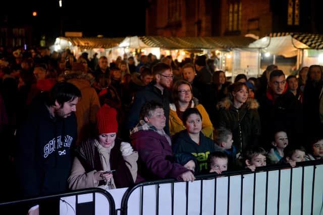 The crowd gathers ready for the big switch-on