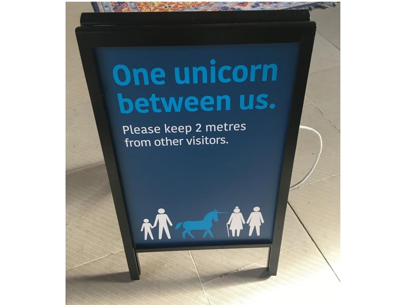 Stirling Castle used the mythical symbol of Scotland to remind visitors to keep their distance.