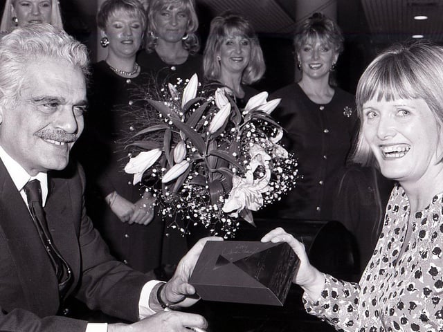 Actor and film star Omar Sharif visits Meadowhall in September 1990, much to the delight of the ladies present