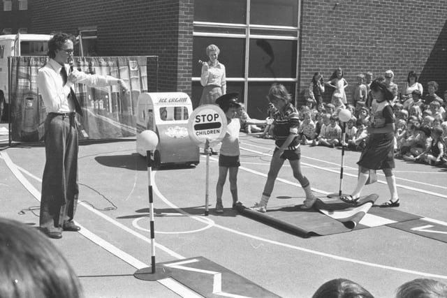 Learning all about road safety was an important part of the school day. That's what these children were doing at Witherwack Primary School in 1977.