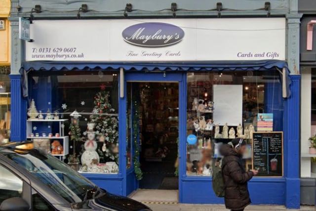 Another popular card and gift shop on Haymarket Terrace is Maybury's. Customers enjoy being able to grab a delicious hot chocolate or ice cream after their Christmas shop.