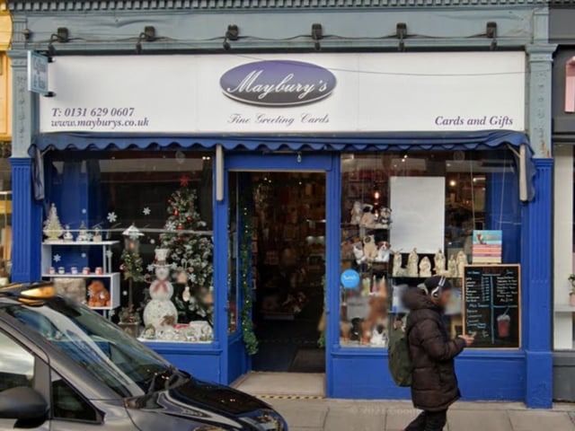 Another popular card and gift shop on Haymarket Terrace is Maybury's. Customers enjoy being able to grab a delicious hot chocolate or ice cream after their Christmas shop.