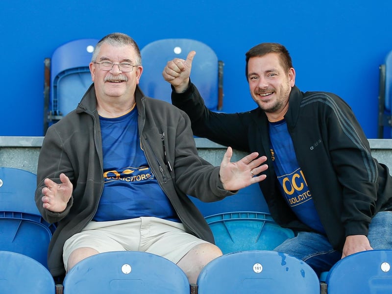 Mansfield Town fans in the stands ahead of their side's defeat to Preston North End.