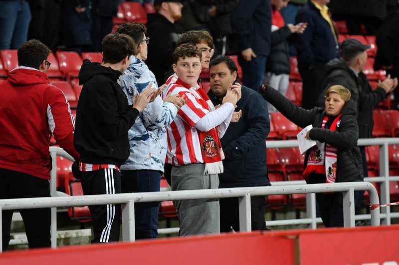 Sunderland fans celebrate the win over Cheltenham Town. Picture by Frank Reid