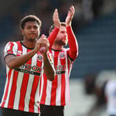 Rhian Brewster applauds Sheffield United's supporters at Deepdale after victory over Preston: Simon Bellis / Sportimage