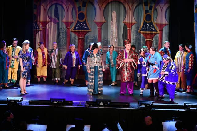 Larbert Musical Theatre members return to the stage after a Covid-enforced two-year break to put on a stirring performance of Aladdin. All pictures: Michael Gillen.