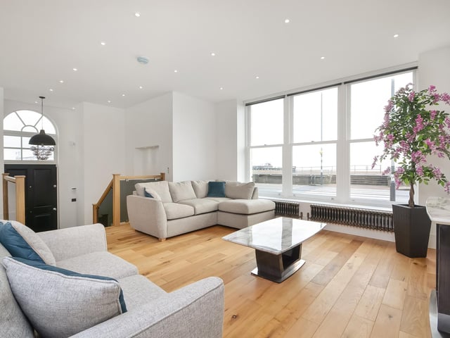 The home sits inside a Grade II Listed seafront building