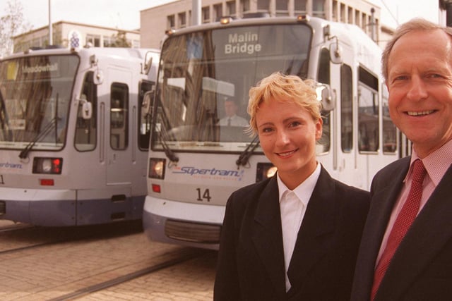 Alena Molina  and Supertram Chairman Mr Eric Newman pictured in 1997