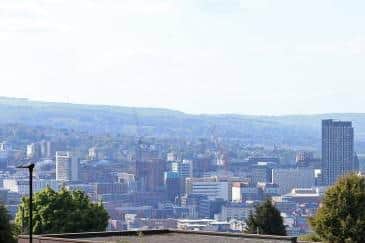 Houses and flats, or residential apartments, are pictured in Sheffield