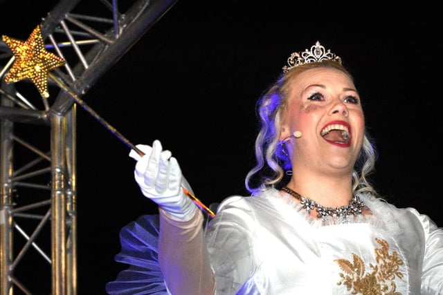 The Fairy Godmother, played by Bethan Searle entertains the crowds.