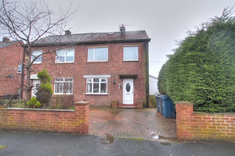 This semi-detached property in Dove Avenue, Jarrow, is on the market for £100,000.