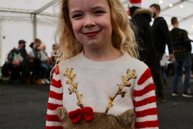 Visitors were encouraged to go along to the Winter Festival in their Christmassy oufits - and this girl looked just the part.
