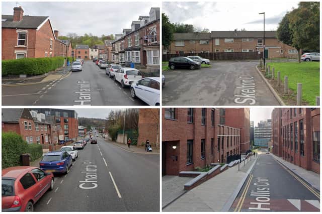 Some of the streets pictured here are the locations where the highest number of reported burglaries in Sheffield took place in September 2022