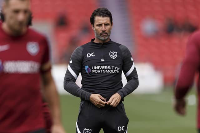 Pompey boss Danny Cowley has plenty to ponder ahead of Saturday's trip to Wigan. Picture: Daniel Chesterton/phcimages.com