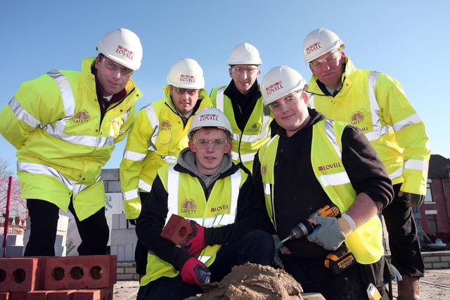 Ryan Senior and Adam Wilkinson brick laying apprentices both worked on the 123-home regeneration development which Lovell is building at Six Streets, Hyde Park, Doncaster, for Doncaster Council in 2012.