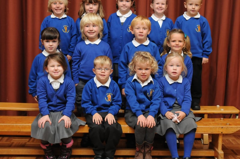 Fellgate Primary School in the picture in 2013. Mrs Malone's reception class lined up for this photo.