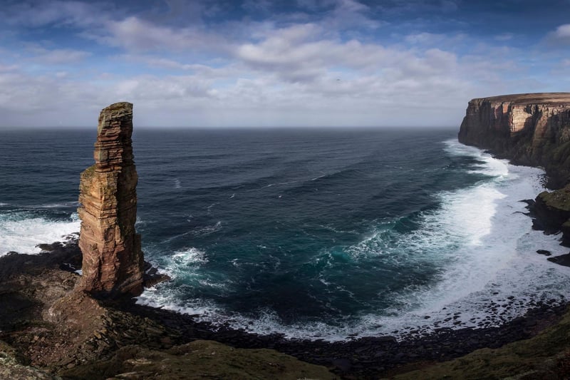 One of many great coastal walks on Orkney, this stunning 9km walk along dramatic cliffs takes you past Rackwick Bay to the famous Old Man of Hoy sea stack.
