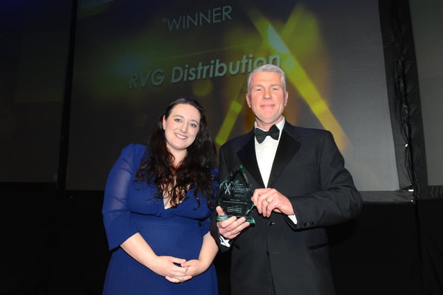 Portsmouth Cultural Trust commercial director Katherine Scott with News commercial editor Simon Toft who collected the award on behalf of RVG Distribution which won the International Business of the Year Award.
(210220-8491)