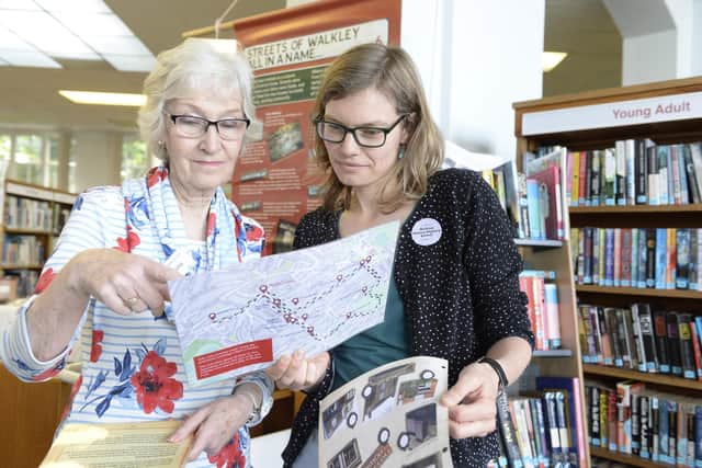 Elaine Royston and Sanne Vanderschee start trying to unravel the whodunnit trail mystery as part of Walkley Library Victorian Festival in 2019