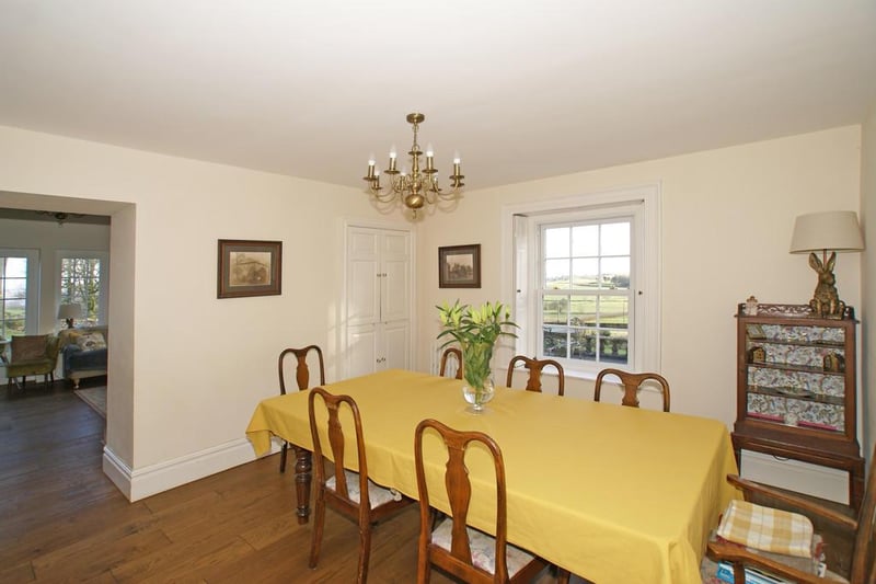 The dining room has front-aspect UPVC double-glazed sliding sash windows set within original shuttered reveals, enjoying superb views over the gardens and paddocks to the open countryside beyond, with Crich Stand in the distance. The room has polished light oak flooring, a cast iron column central heating radiator and original built-in pot cupboards.