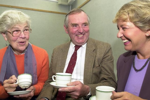 The Alzheimer a society held a meeting in the Doncaster Central Library in 2001. Kathleen White, Bernard Routhwaite and MP Rosie Winterton.