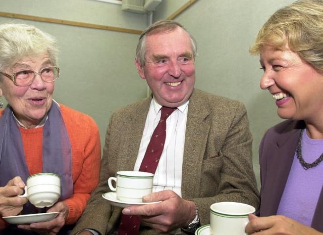 The Alzheimer a society held a meeting in the Doncaster Central Library in 2001. Kathleen White, Bernard Routhwaite and MP Rosie Winterton.