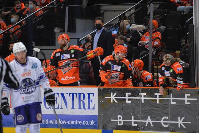 A masked Aaron Fox surveys the game v Glasgow pic Dean Woolley