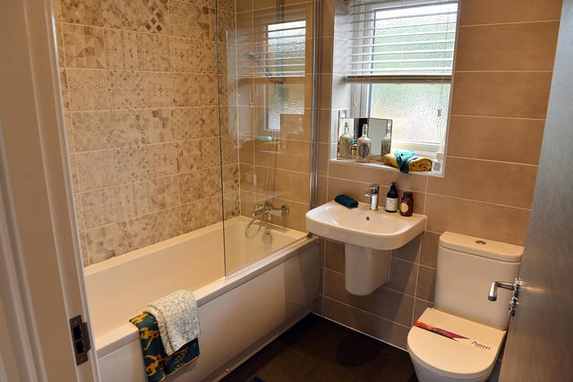 The bathroom inside a Northbridge home at the Waterside Quarter.