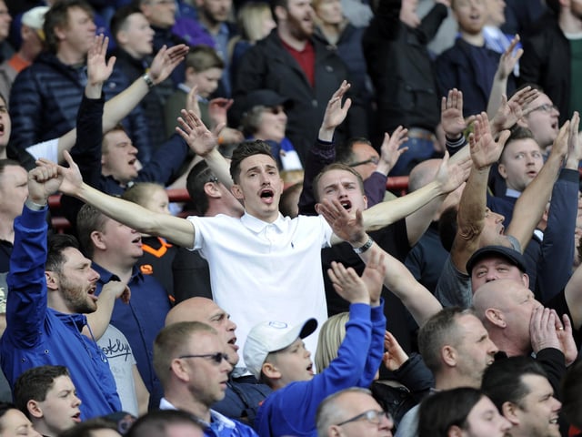 Very happy SHeffield Wednesday fans at Oakwell 2017....Pic Steve Ellis
