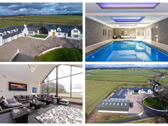 Found just 15 miles south of Glasgow, this modern, 6 bedroom, L shaped family mansion is surrounded by beautiful countryside and farmland. Boasting 10,700 square feet of space, a bespoke kitchen/diner and an impressive leisure suite featuring a 40ft heated indoor swimming pool, a gym and changing rooms.
On the market for 895,000 GBP