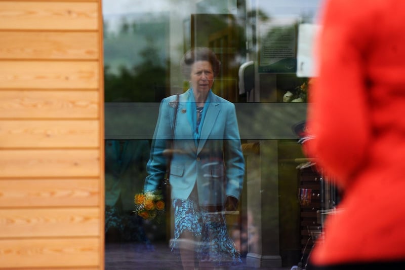 In reflection ... Princess Anne arrives at the hospice (Pic: Michael Gillen)