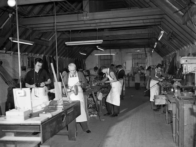 Golf club makers hard at work at the Ben Sayes workshop in North Berwick.