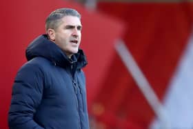 Plymouth Argyle manager Ryan Lowe on the touchline at Bramall Lane: Tim Goode/PA Wire.