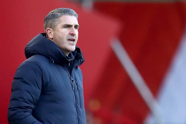Plymouth Argyle manager Ryan Lowe on the touchline at Bramall Lane: Tim Goode/PA Wire.