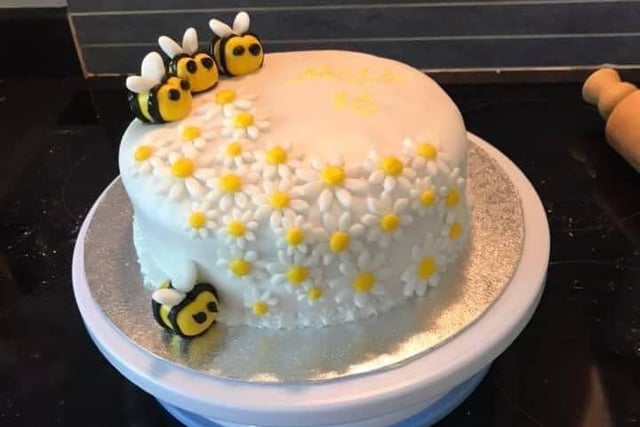 Carol Jenkins made this bumblebee cake for her daughter's birthday