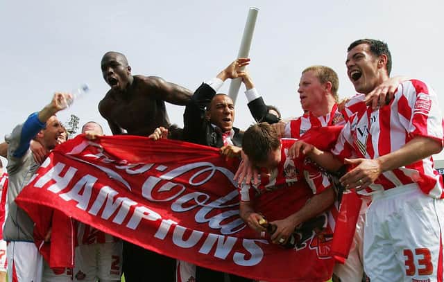 Champions! Sunderland celebrate their 2006/07 promotion