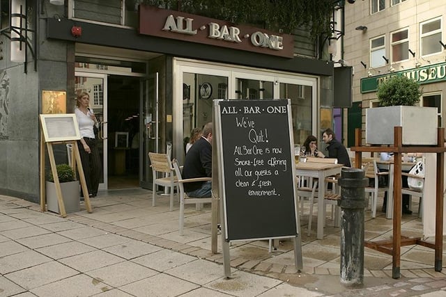A no smoking sign at Sheffield's All Bar One in June 2007 just before it became illegal to smoke in any bar, restaurant and nightclub on July 1, 2007