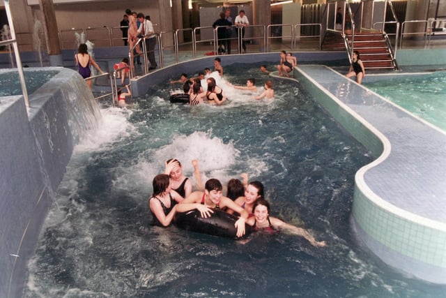 Swimmers using the Ponds Forge Sports and Swimming Complex for the first time on March 4,  1991